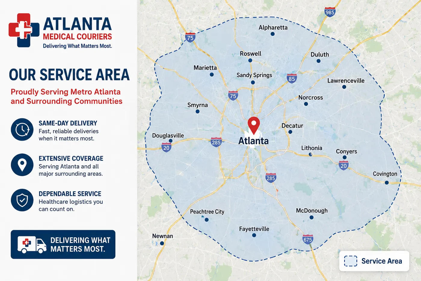Metro Atlanta courier coverage